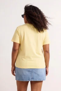 Trendyol Curve Yellow Cocktail Printed Boyfriend Plus Size T-Shirt - Image 3