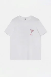 Trendyol Curve WHITE Back Printed Loose Fit Knitting Plus Size T-Shirt - Image 5