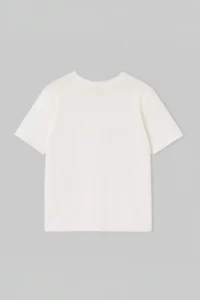 Trendyol Curve Ecru Embroidered Regular/Normal Pattern Short Sleeve 100% Cotton Knitting Plus Size T-Shirt - Image 5