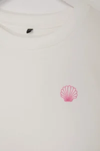 Trendyol Curve Ecru Embroidered Regular/Normal Pattern Short Sleeve 100% Cotton Knitting Plus Size T-Shirt - Image 6