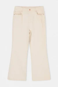 Trendyol Curve Ecru High Waist comfort/Flexible Flare Fit flared leg plus size jeans - Image 4
