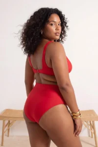 Trendyol Curve Red High Waist with accessories Plus Size Bikini Bottom - Image 3