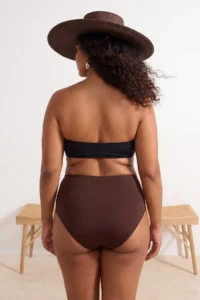 Trendyol Curve Brown Floral High Waist Plus Size Bikini Bottom - Image 4