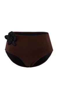 Trendyol Curve Brown Floral High Waist Plus Size Bikini Bottom - Image 5