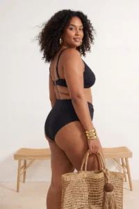 Trendyol Curve Black Seashell with accessories Plus Size Bikini Bottom - Image 2