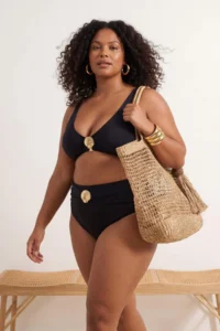 Trendyol Curve Black Seashell with accessories Plus Size Bikini Bottom - Image 3