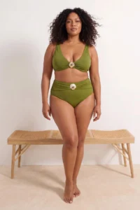 Trendyol Curve Khaki Shell with accessories Plus Size Bikini Bottom - Image 2