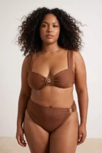 Trendyol Curve Brown Güneş with accessories High Waist Bikini Bottom - Image 3