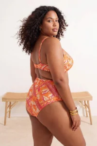 Trendyol Curve Multicolored Shawl Patterned High Waist Plus Size Bikini Bottom - Image 3