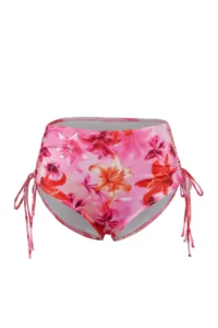 Trendyol Curve Pink flower patterned Side Binding Detailed Plus Size Bikini Bottom - Image 4