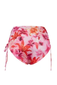 Trendyol Curve Pink flower patterned Side Binding Detailed Plus Size Bikini Bottom - Image 6