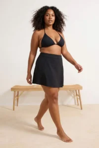 Trendyol Curve Black Inside OF shorts with pocket Skirted Plus Size Bikini Bottom - Image 3