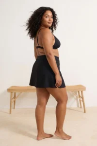 Trendyol Curve Black Inside OF shorts with pocket Skirted Plus Size Bikini Bottom - Image 4