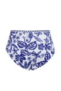 Trendyol Curve Mavi Tropical Patterned Embroidered High Waist Plus Size Bikini Bottom - Image 6