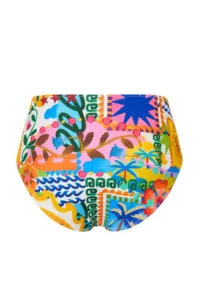 Trendyol Curve Tropical Patterned High Waist Plus Size Bikini Bottom - Image 3