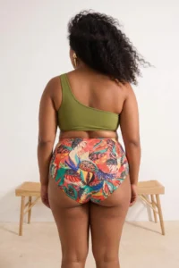 Trendyol Curve Tropical Patterned High Waist Plus Size Bikini Bottom - Image 3