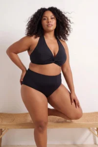 Trendyol Curve Black Barbell Neck Plus Size Bikini Top - Image 3