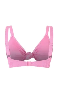 Trendyol Curve Pink Seashell textured Material Deep V Plus Size Bikini Top - Image 5