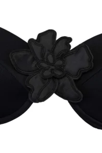 Trendyol Curve Black Çiçek with accessories Removable Sleeveless Plus Size Bikini Top - Image 5