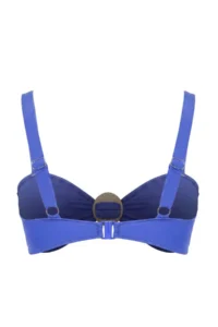 Trendyol Curve Saks Blue Thick Sleeveless Gold with accessories Plus Size Bikini Top - Image 7