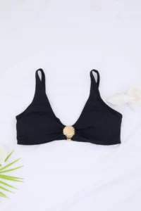 Trendyol Curve Black Seashell with accessories Plus Size Bikini Top - Image 3