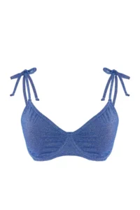 Trendyol Curve Batmayan Simli Indigo tied up Plus Size Bikini Top - Image 4