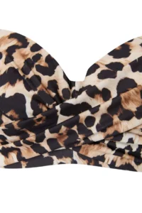 Trendyol Curve Leopard Patterned Strapless Covered Cross Detailed Plus Size Bikini Top - Image 5