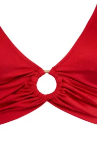 Trendyol Curve Red Back Binding Detailed Plus Size Bikini Top - Image 5