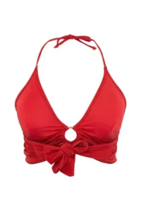 Trendyol Curve Red Back Binding Detailed Plus Size Bikini Top - Image 6