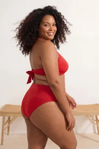 Trendyol Curve Red Back Binding Detailed Plus Size Bikini Top - Image 7