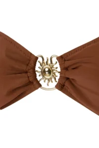 Trendyol Curve Brown Güneş with accessories Thick Sleeveless Bikini Top - Image 6