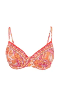 Trendyol Curve Multicolored Shawl Patterned Collar Rocky Plus Size Bikini Top - Image 5