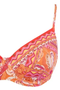 Trendyol Curve Multicolored Shawl Patterned Collar Rocky Plus Size Bikini Top - Image 6