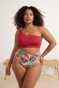 Trendyol Curve Burgundy Chlora&Water Resistant LONG Lasting LYCRA® XTRA LIFE Plus Size Bikini Top - Image 3