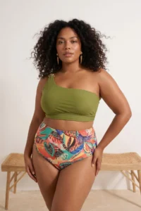 Trendyol Curve Oil Green Chlora&Water Resistant LONG Lasting LYCRA® XTRA LIFE Plus Size Bikini Top - Image 3