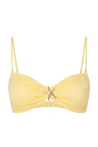 Trendyol Curve Yellow Premium with accessories Strapless Plus Size Bikini Top