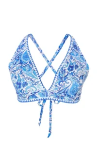 Trendyol Curve Ethnic Patterned Cross Tied up Embroidery Detailed Plus Size Bikini Top - Image 4