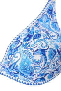 Trendyol Curve Ethnic Patterned Cross Tied up Embroidery Detailed Plus Size Bikini Top - Image 5