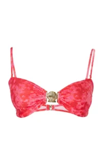 Trendyol Curve Abstract Patterned with accessories Sleeveless Plus Size Bikini Top