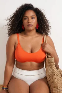 Trendyol Curve Red bralette Covered Basic Plus Size Bikini Top - Image 2