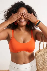 Trendyol Curve Red bralette Covered Basic Plus Size Bikini Top - Image 3