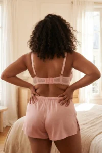 Trendyol Curve Powder Pink Lace Wireless Plus Size Bra - Image 3