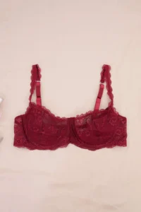 Trendyol Curve Dark Cherry Lace Cellular/Delikli Covered Sleeveless balconette Knitting Bra