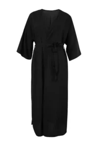 Trendyol Curve beachwear Black Belted Maxi Plus Size Kimono&Kaftan - Image 5