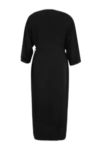 Trendyol Curve beachwear Black Belted Maxi Plus Size Kimono&Kaftan - Image 7