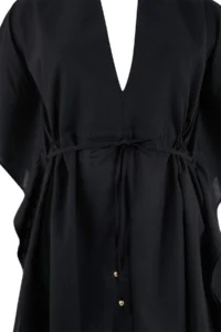 Trendyol Curve beachwear Black Sides Adjustable Shirred Plus Size Kimono&Kaftan - Image 8