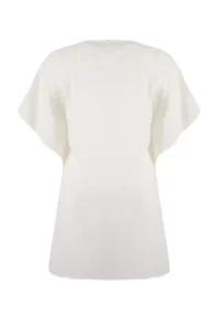 Trendyol Curve beachwear WHITE Sides Adjustable Shirred Plus Size Kimono&Kaftan - Image 11