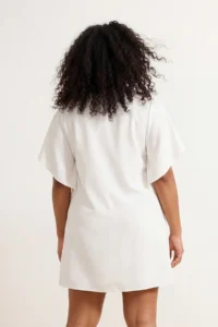 Trendyol Curve beachwear WHITE Sides Adjustable Shirred Plus Size Kimono&Kaftan - Image 6