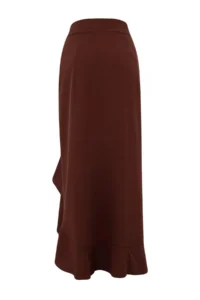 TRENDYOLMİLLA Brown Weaving with flywheel Maxi Beach Skirt - Image 7