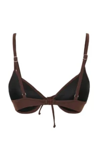 TRENDYOLMİLLA Brown Balkonet Fiyonk Detailed Covered Basic Bikini Top - Image 5